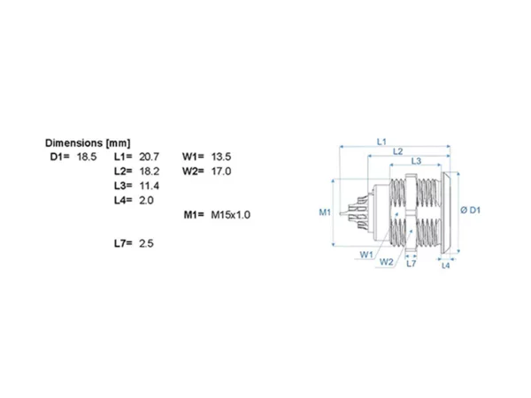 Standard wall mounted socket - front mounting