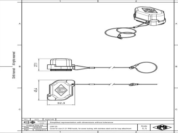 cover, for hoods, size 21.21, with loop