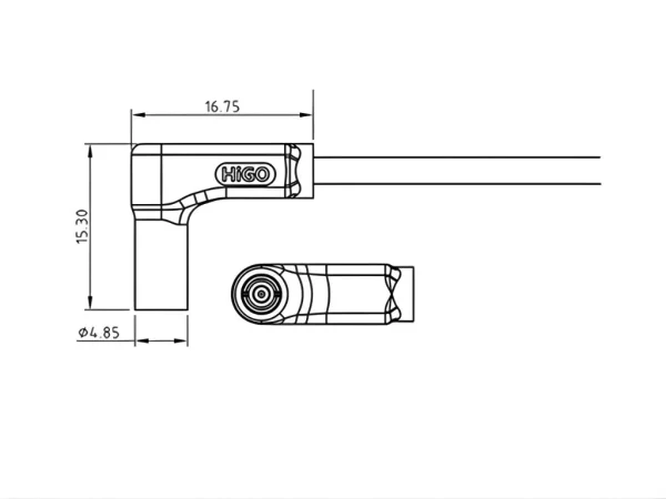 Micro A male angled plug