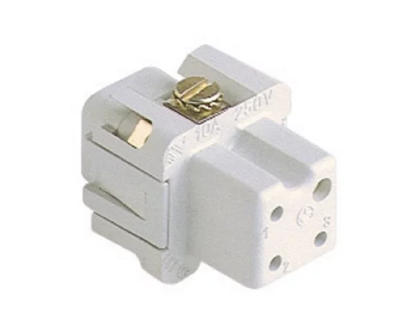 female insert, size 21.21, 3p+PE, gold, screw, 10A, 230/400V