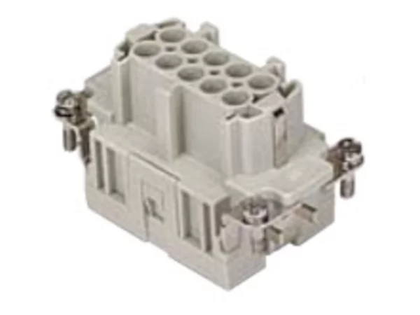 female insert, size 57.27, 10p+PE, silver, spring, 16A, 500V