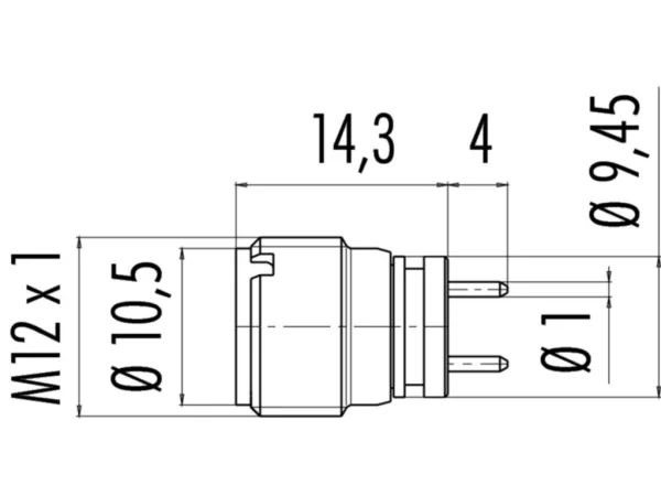 Male panel mount connector