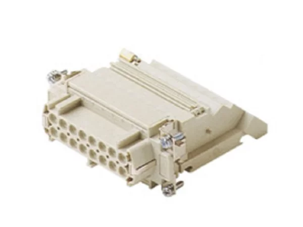 female insert, size 77.27, 16p+PE, silver, screw, 16A, 400V, left