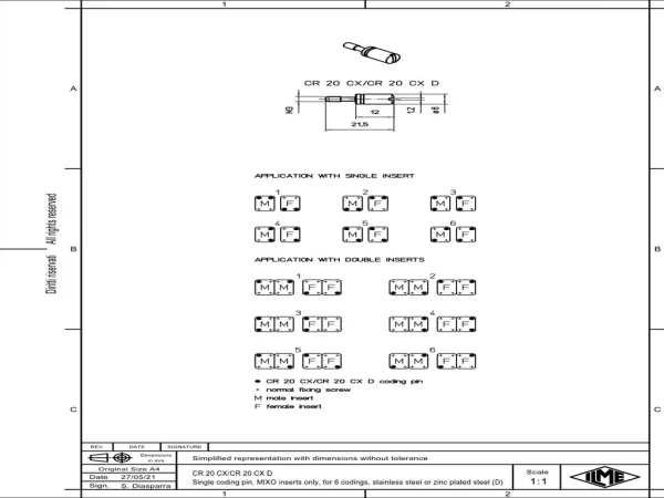 coding element, stainless steel, 6 coding possibilities, for inserts MIXO