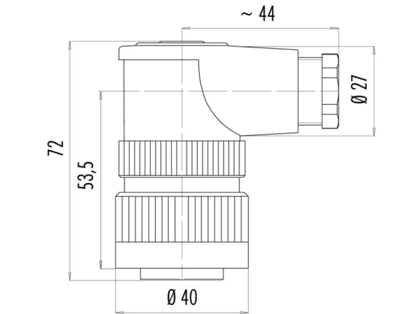 Female angled connector