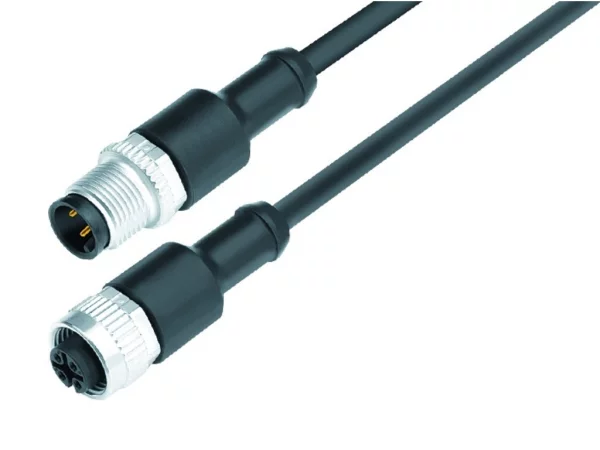 Male cable connector M12x1 - Female cable connector M12x1