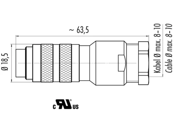 Male cable connector