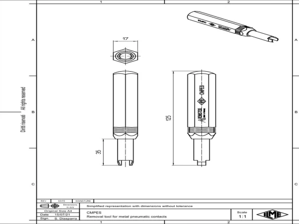 removal tool, for pneumatic contacts, series CX MP