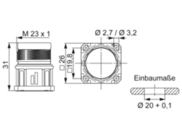 Twilock-S, Panel Connector, Male Thread