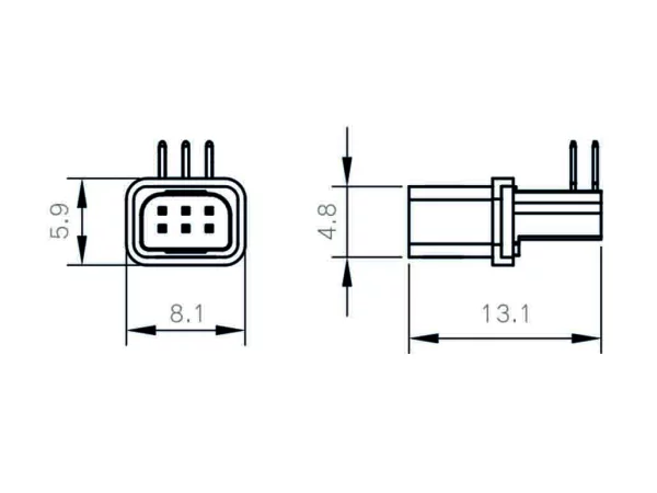 Micro T male panel mount connector