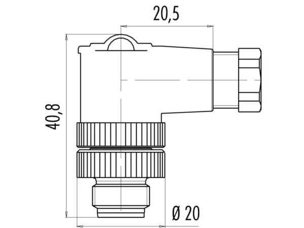 Male angled connector