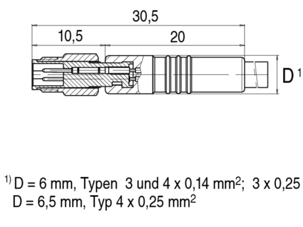 Male cable connector