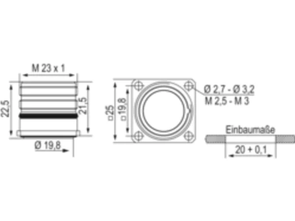 Twilock-S, Panel Connector, Male Thread