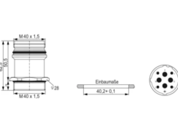 Panel Connector, Male Thread