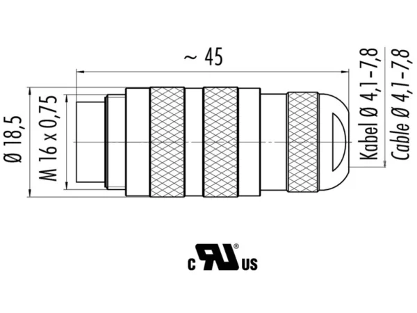 Male cable connector