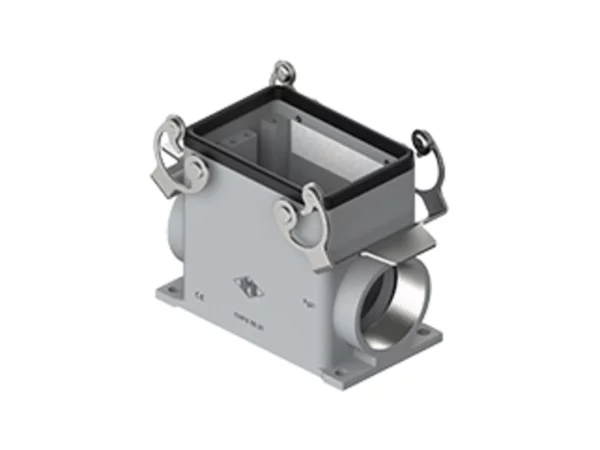 surface mounting housing, size 66.40, C-TYPE alu, 2 levers stainless steel, 1xM32 side