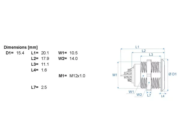 Standard wall mounted socket - front mounting