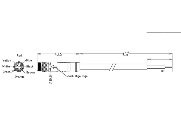 8P Mini C Male cable connector