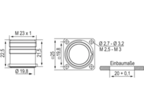 Panel Connector, Male Thread