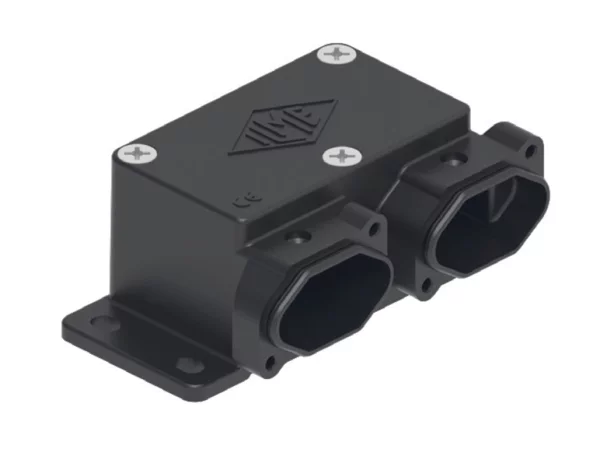 double housing, angled, IP68 alu, screw locking, 1xM25, with 2x CGK I integrated, for inserts 21.21