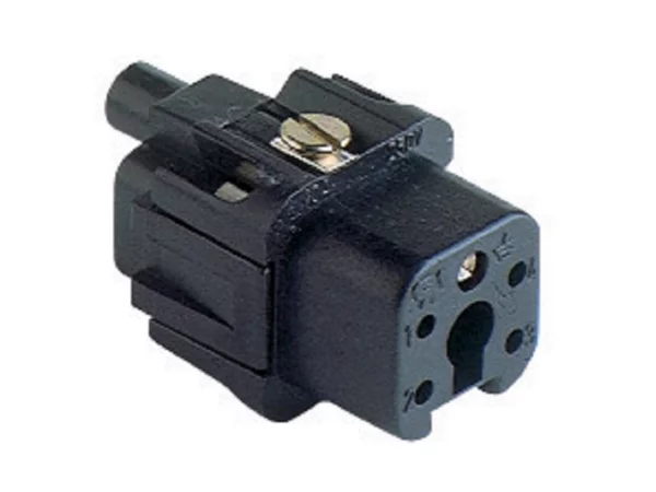 female insert, size 21.21, 4p+PE, silver, screw, 10A, 230/400V, black