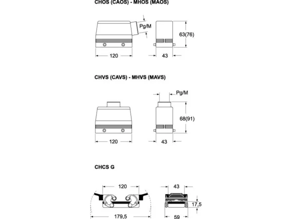 hood, size 104.27, EMC alu, 4 pegs, 1xM25 top
