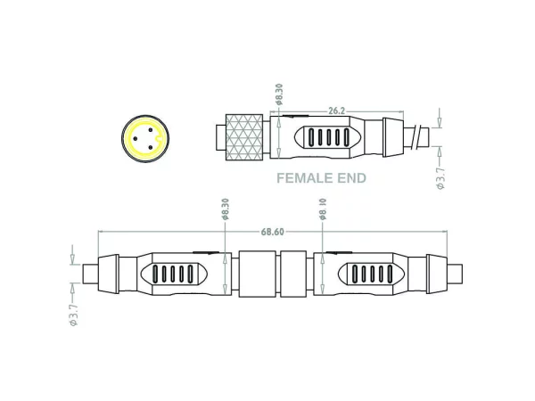 Mini C Female cable connector