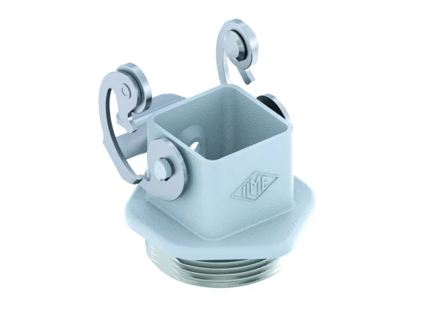 bulkhead mounting housing, size 21.21, CKA zinc, 1 lever stainless steel, 1xM32 external