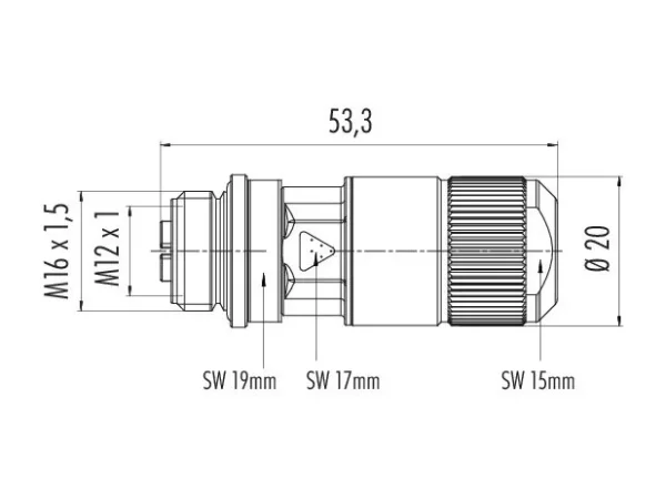 M12 Female cable connector