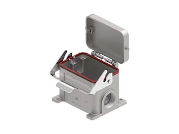 surface mounting housing, size 104.62, 180°C alu, 1 lever, 1xM40 side, cover metal