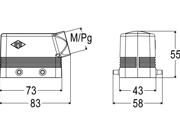 hood, size 57.27, C-TYPE alu, 4 pegs, 1xM25 side