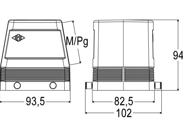 hood, size 77.62, C-TYPE alu, 4 pegs, 1xM50 side, no adaptor