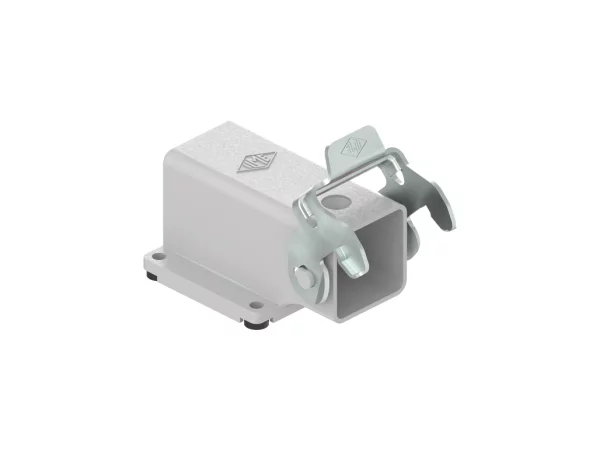 bulkhead mounting housing, angled, size 21.21, CKA zinc, 1 rigid lever steel, large cable gland