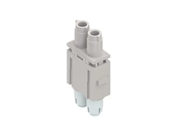 male insert, MIXO, 1MU, 2p, teflon, crimp, 16A, 2500V