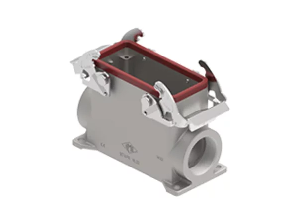 surface mounting housing, size 77.27, 180 °C alu, 2 levers, 1xM32 side