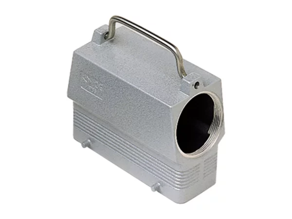 hood, size 104.27, C-TYPE alu, 4 pegs, 1xM40 side, handle, extended terminal compartment