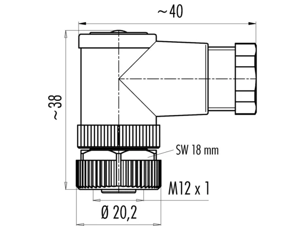 Female angled connector