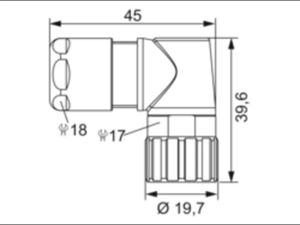 Right Angle Connector with positioning