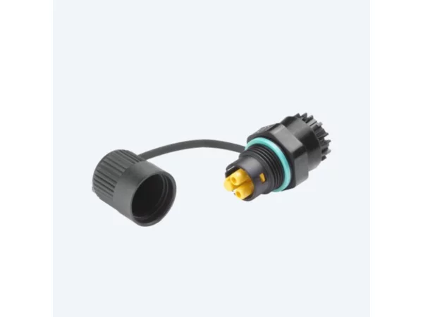 Mini socket connector panel-mounted