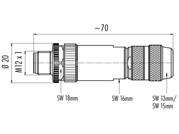 Male cable connector