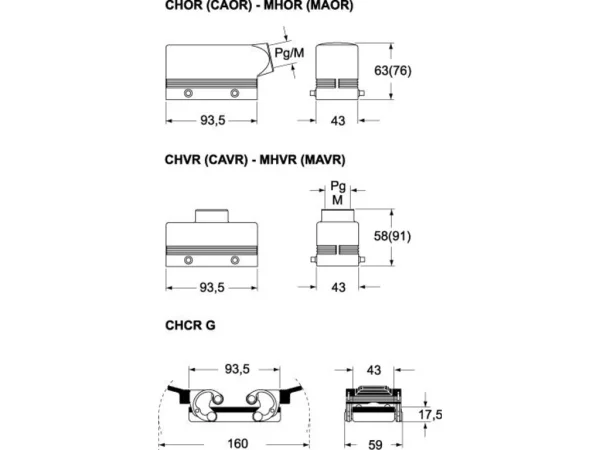 hood, high, size 77.27, 180°C alu, 4 pegs, 1xM40 top