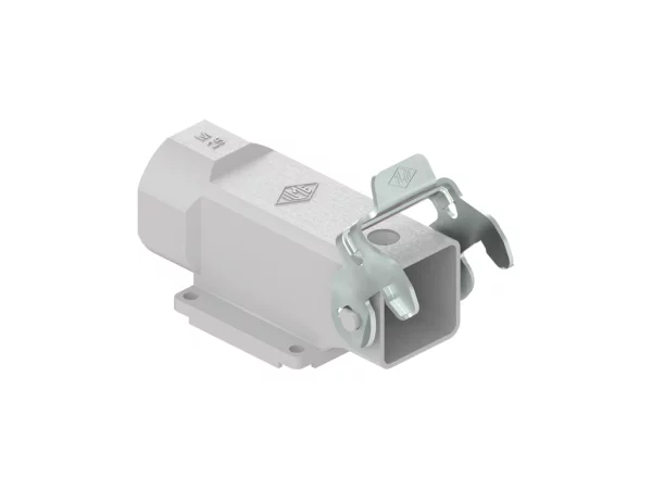 surface mounting housing, angled, size 21.21, zinc, 1 lever steel, 1xM25 side, closed bottom