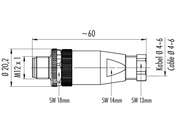 Male cable connector