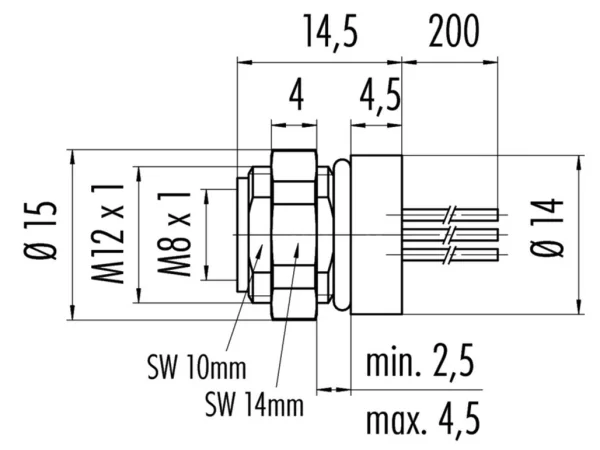 Female panel mount connector