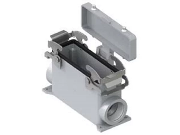 surface mounting housing, high, size 77.27, V-TYPE alu, 2 levers, 2xM32 side, cover metal