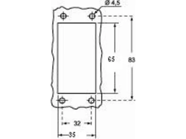 bulkhead mounting housing, size 57.27, T-TYPE plastic, 2 levers, PE-jumper