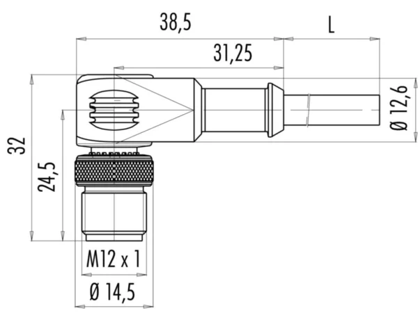Male angled connector