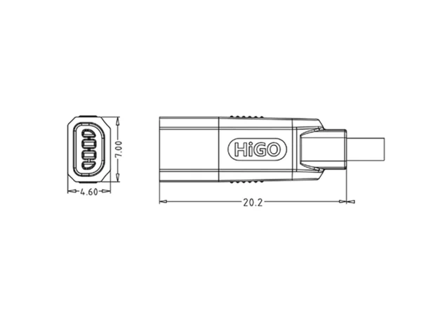Micro T Male plug connector