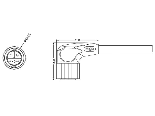 Male cable connector, self-locking
