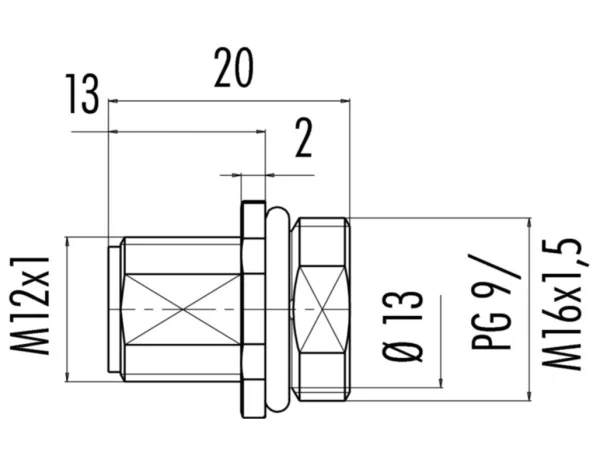 Male panel mount connector